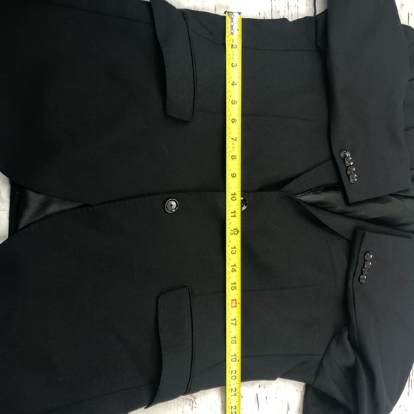ZARA MAN Mens Sz 46 Black BlazerJacket Sports Coat Tailored Fit 2Button Front - Picture 11 of 15